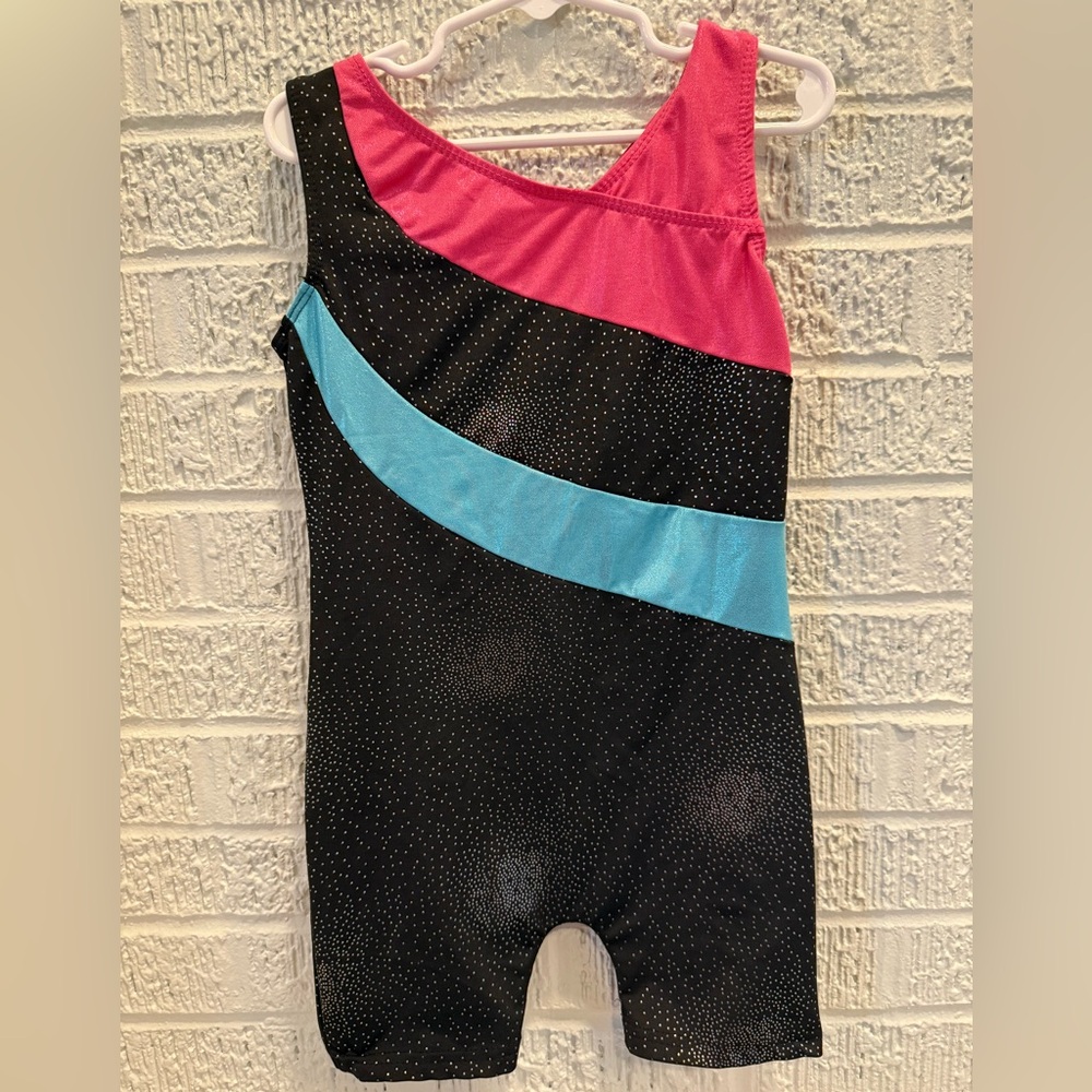 Black and pink gymnastics leotard